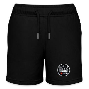 I Love Aliens Extraterrestrial UFO Fan - Kids Organic Sweat Shorts by Stanley/Stella - black - Front