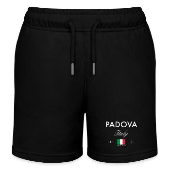 Padua Italy Coordinates Travel Souvenir - Kids Organic Sweat Shorts by Stanley/Stella - black - Front
