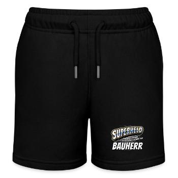 Superheld, clever getarnt als Bauherr - Kinder Organic Joggingshorts Mini Bolter von Stanley/Stella - Schwarz - Vorne