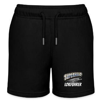Superheld, clever getarnt als Lokführer - Kinder Organic Joggingshorts Mini Bolter von Stanley/Stella - Schwarz - Vorne