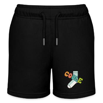 Chaussette cool - design motivant amusant - Short de jogging enfant bio Stanley/Stella - noir - Devant