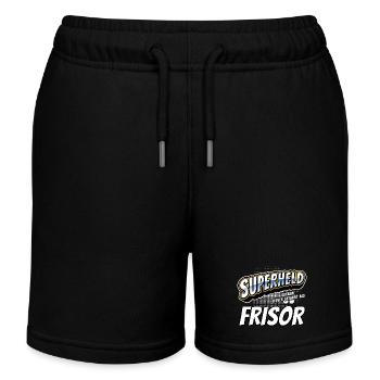 Superheld, clever getarnt als Frisör - Kinder Organic Joggingshorts Mini Bolter von Stanley/Stella - Schwarz - Vorne