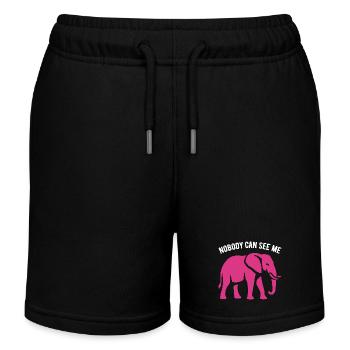 Éléphant rose - Personne ne peut me voir - Cadeau - Short de jogging enfant bio Stanley/Stella - noir - Devant