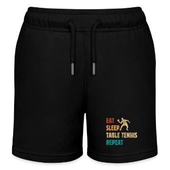 Eat - Sleep - Table Tennis - Repeat - Kinder Organic Joggingshorts Mini Bolter von Stanley/Stella - Schwarz - Vorne