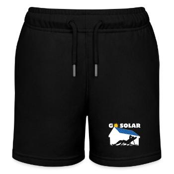 Go Solar - Photovoltaics - Solar Energy - Horizon - Kids Organic Sweat Shorts by Stanley/Stella - black - Front
