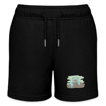 Design illustré avec gecko - Short de jogging enfant bio Stanley/Stella - noir - Devant