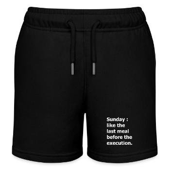 Sonntag: wie die letzte Mahlzeit vor der Hinrichtung - Kinder Organic Joggingshorts Mini Bolter von Stanley/Stella - Schwarz - Vorne