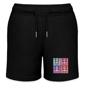 Crânes de sucre de chat kawaii - Short de jogging enfant bio Stanley/Stella - noir - Devant