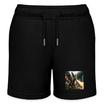 Dragon lapin cracheur de feu #13 - Short de jogging enfant bio Stanley/Stella - noir - Devant