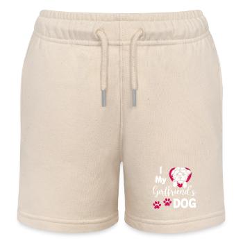 I Love My Girlfriends Dog - Kinder Organic Joggingshorts Mini Bolter von Stanley/Stella - Natur - Vorne