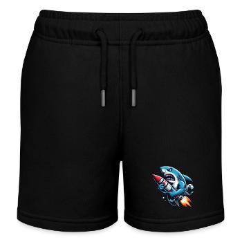 Raketenhai will schneller schwimmen - Kinder Organic Joggingshorts Mini Bolter von Stanley/Stella - Schwarz - Vorne