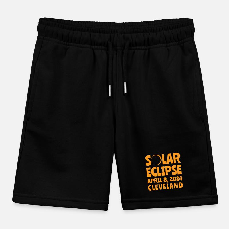 Solar Eclipse 2024 Cleveland Ohio Kids Organic Sweat Shorts by Stanley/Stella