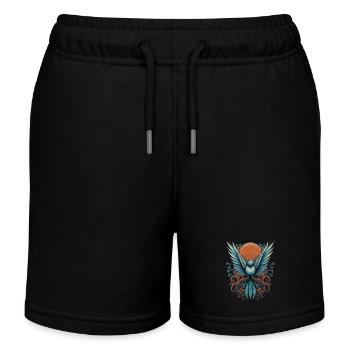 Blauer Vogel - Kinder Organic Joggingshorts Mini Bolter von Stanley/Stella - Schwarz - Vorne
