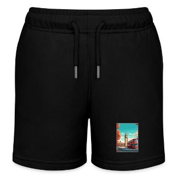 Big Ben Londres Vintage voyage affiche WPA Souvenir - Short de jogging enfant bio Stanley/Stella - noir - Devant
