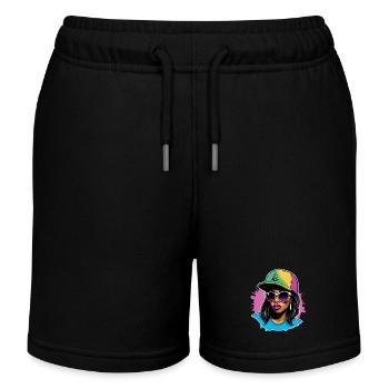 Urbanes Vibe Girl - Kinder Organic Joggingshorts Mini Bolter von Stanley/Stella - Schwarz - Vorne