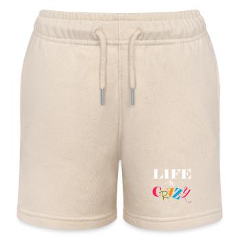 Life is crazy - Kinder Organic Joggingshorts Mini Bolter von Stanley/Stella - Natur - Vorne