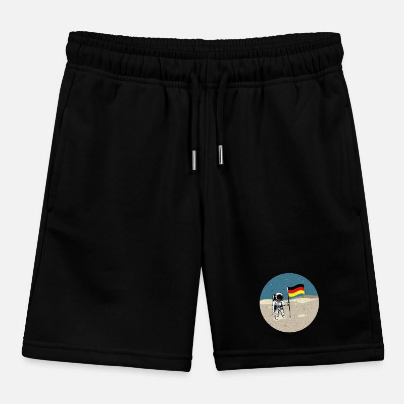 German Moon Landing German Astronaut Moon Kids Organic Sweat Shorts by Stanley/Stella