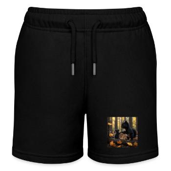 Mutter Eichhörnchen und ihr Baby Kanada - Kinder Organic Joggingshorts Mini Bolter von Stanley/Stella - Schwarz - Vorne