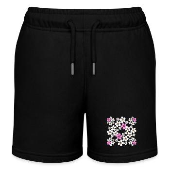 Blumenmuster Blume floral Blumenranke Blüte - Kinder Organic Joggingshorts Mini Bolter von Stanley/Stella - Schwarz - Vorne