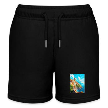 Amalfi Italien Vintage Reiseposter WPA Souvenir - Kinder Organic Joggingshorts Mini Bolter von Stanley/Stella - Schwarz - Vorne