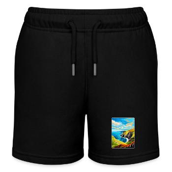 Slieve League Irland UK Vintage Reiseplakat WPA - Kinder Organic Joggingshorts Mini Bolter von Stanley/Stella - Schwarz - Vorne
