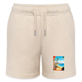 Costa Del Sol Spain Vintage Travel Poster Souvenir - Kids Organic Sweat Shorts by Stanley/Stella - soft Ecru - Front