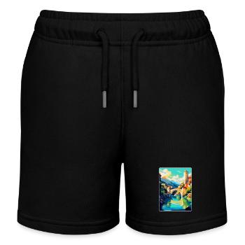 Mostar Bosnien Herzegowina Vintage Reiseposter - Kinder Organic Joggingshorts Mini Bolter von Stanley/Stella - Schwarz - Vorne