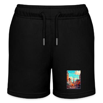 Brüssel Belgien Vintage Reiseplakat Souvenir - Kinder Organic Joggingshorts Mini Bolter von Stanley/Stella - Schwarz - Vorne