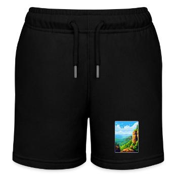 Elbsandsteingebirge Deutschland Reiseplakat WPA - Kinder Organic Joggingshorts Mini Bolter von Stanley/Stella - Schwarz - Vorne