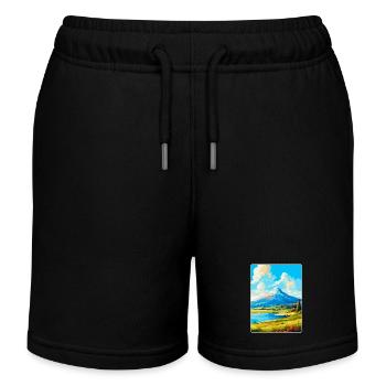 Berg Dirfi Griechenland Vintage Reiseplakat Souvenir - Kinder Organic Joggingshorts Mini Bolter von Stanley/Stella - Schwarz - Vorne