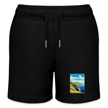 Slieve League Irland Uk Vintage Reiseposter WPA - Kinder Organic Joggingshorts Mini Bolter von Stanley/Stella - Schwarz - Vorne