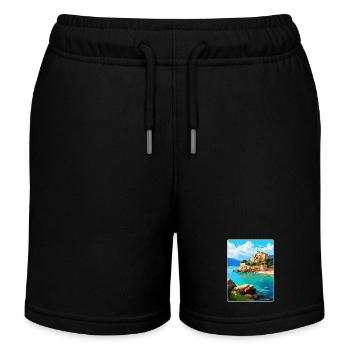 Korsika Frankreich Vintage Reiseplakat Souvenir WPA - Kinder Organic Joggingshorts Mini Bolter von Stanley/Stella - Schwarz - Vorne