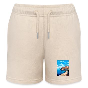 Piran Slovénie Affiche de voyage vintage Souvenir WPA - Short de jogging enfant bio Stanley/Stella - écru doux - Devant