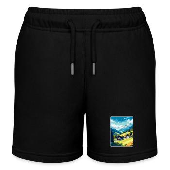 Zell am Ziller Österreich Vintage Reiseposter WPA - Kinder Organic Joggingshorts Mini Bolter von Stanley/Stella - Schwarz - Vorne