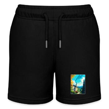 Baden Baden Deutschland Vintage Reiseplakat Souvenir - Kinder Organic Joggingshorts Mini Bolter von Stanley/Stella - Schwarz - Vorne