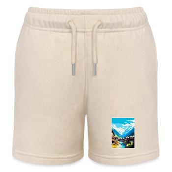 Sölden Österreich Vintage Reiseplakat Souvenir WPA - Kinder Organic Joggingshorts Mini Bolter von Stanley/Stella - Natur - Vorne
