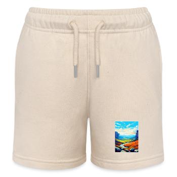 High Cup Nick Cumbria Vintage Travel Poster WPA - Kids Organic Sweat Shorts by Stanley/Stella - soft Ecru - Front