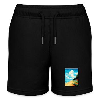 Norfolk Küste Vintage Reise Poster Souvenir WPA - Kinder Organic Joggingshorts Mini Bolter von Stanley/Stella - Schwarz - Vorne
