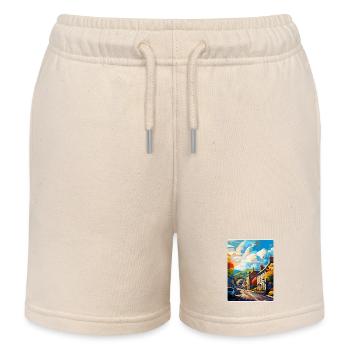 Skipton England Uk Vintage Reiseposter Souvenir - Kinder Organic Joggingshorts Mini Bolter von Stanley/Stella - Natur - Vorne