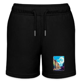 Chipping Norton England Uk Reiseposter Souvenir - Kinder Organic Joggingshorts Mini Bolter von Stanley/Stella - Schwarz - Vorne