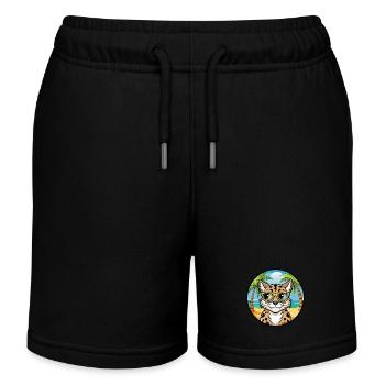 Brume tachetée australienne Race de chat Cartoon Beach - Short de jogging enfant bio Stanley/Stella - noir - Devant