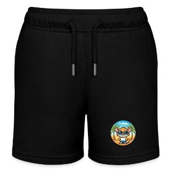 Pixie Bob Katzenrasse Cartoon Sonnenbrille Strand - Kinder Organic Joggingshorts Mini Bolter von Stanley/Stella - Schwarz - Vorne