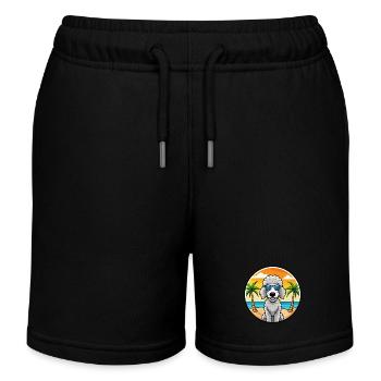 Bedlington Terrier Hunderasse Cartoon Sonnenbrille - Kinder Organic Joggingshorts Mini Bolter von Stanley/Stella - Schwarz - Vorne