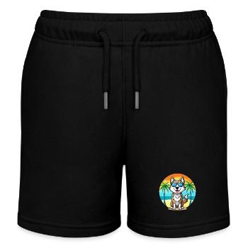 Lunettes de soleil de dessin animé Laika Dog Breed de Sibérie orientale - Short de jogging enfant bio Stanley/Stella - noir - Devant