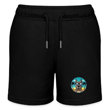 Deutsche Dogge Hunderasse Cartoon Sonnenbrille Strand - Kinder Organic Joggingshorts Mini Bolter von Stanley/Stella - Schwarz - Vorne