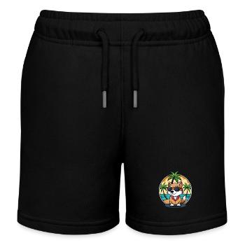 Kai Ken Hunderasse Cartoon Sonnenbrille Strand - Kinder Organic Joggingshorts Mini Bolter von Stanley/Stella - Schwarz - Vorne