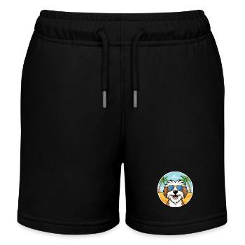Tibet Terrier Hund Rasse Cartoon Sonnenbrille Strand - Kinder Organic Joggingshorts Mini Bolter von Stanley/Stella - Schwarz - Vorne
