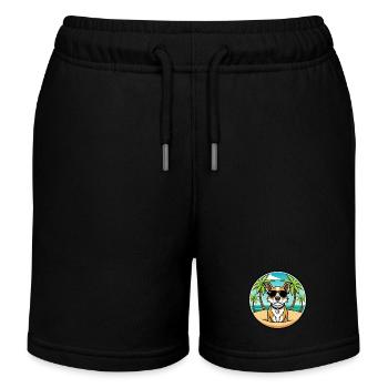 Braque Auvergne Dog Breed Cartoon Sunglasses Beach - Kids Organic Sweat Shorts by Stanley/Stella - black - Front