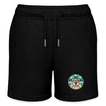 Lunettes de soleil de dessin animé de race de chien plus longue plage - Short de jogging enfant bio Stanley/Stella - noir - Devant