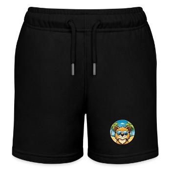 Lowchen Little Lion Dog Breed Cartoon Sunglasses - Kids Organic Sweat Shorts by Stanley/Stella - black - Front